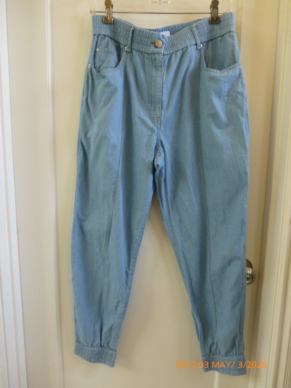 Derek Lam 10 Crosby Phoenix Jogger Light Blue Chambray US 6 M Quiet Luxury